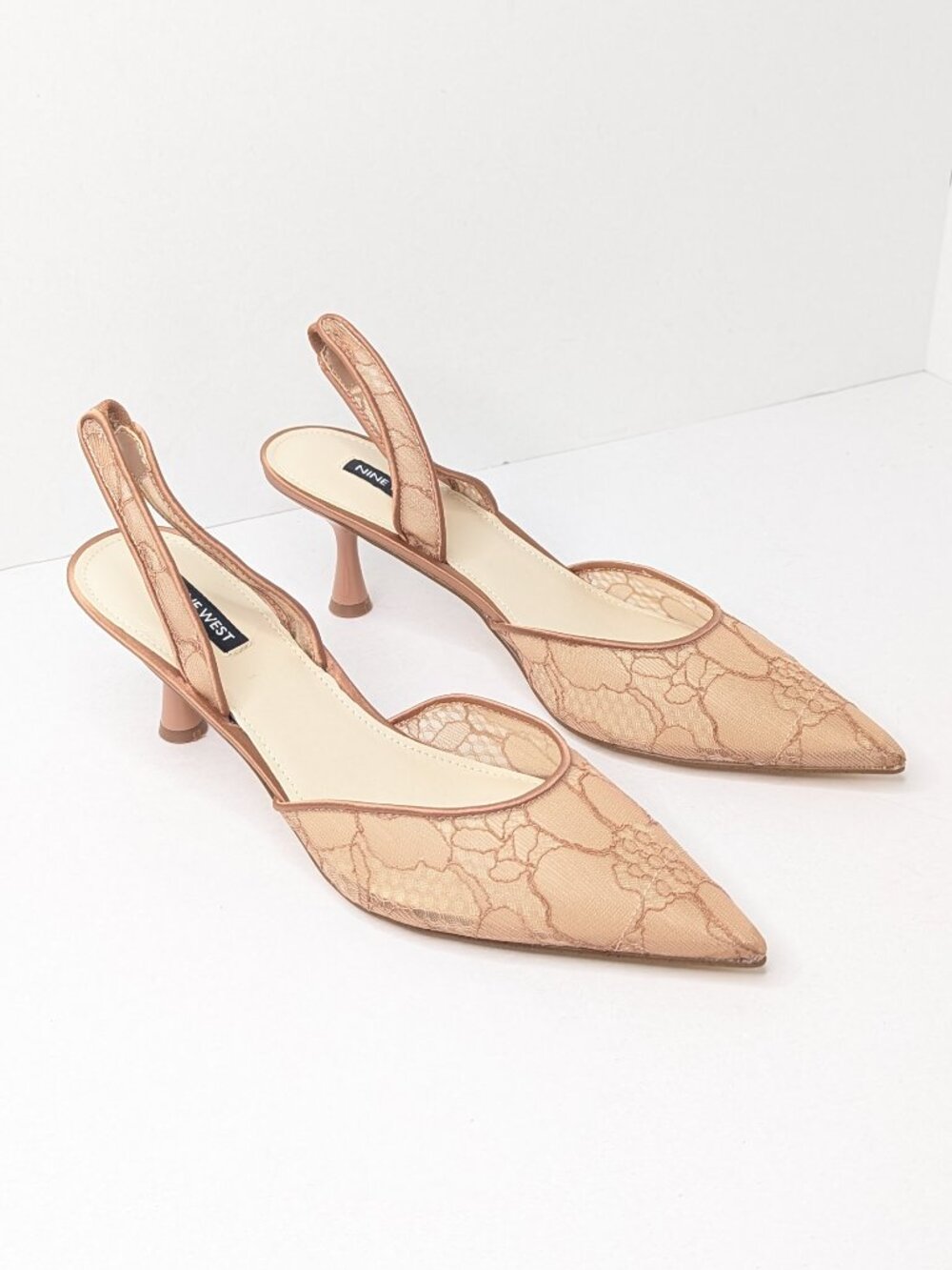 Nine West Rizze Slingback Pumps Light Natural Womens 10
